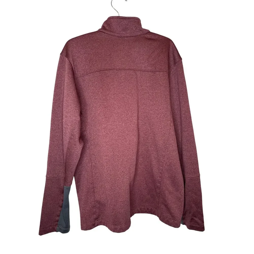 The North Face Men’s 3/4 Zip Maroon Pullover Fleece Lined Jacket EUC Sz Lg Poly